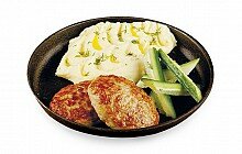 Горячие блюда Котлеты рыбные с пюре